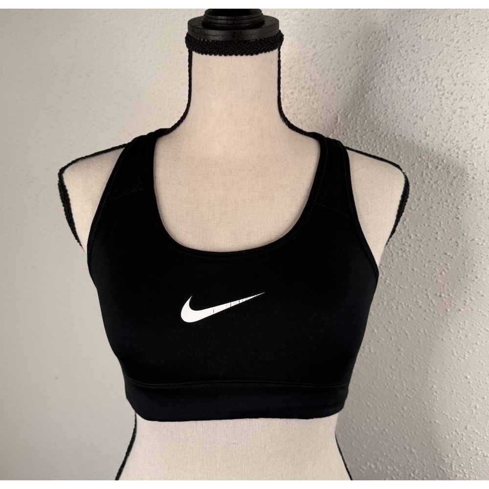 Nike Women's Dri-FIT Swoosh Medium-Support Non-Padded Sports Bra black Size S